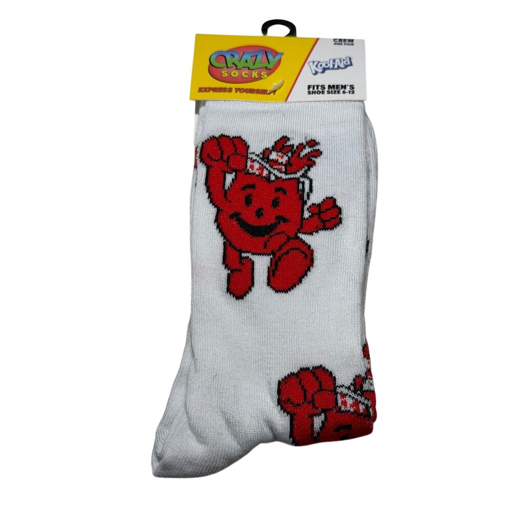 Crazy Socks Kool Aid Man Crew Men’s Size 6-12 Unisex Fun Gift Retro 80’s Drink
